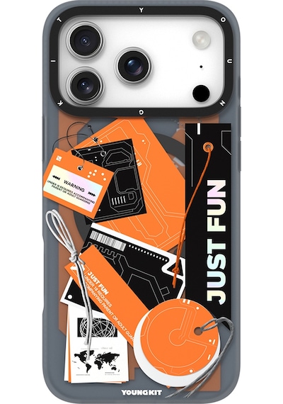 Apple Uyumlu iPhone 17 Pro  Kılıf M-safe Şarj Özellikli Youngkit Different Dimension Serisi Kapak Turuncu Turuncu