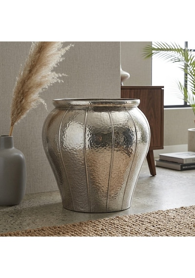 Panalı Pnl-mg82 L Metal Dekoratif Saksı 63 X 60,5 Cm Gümüş