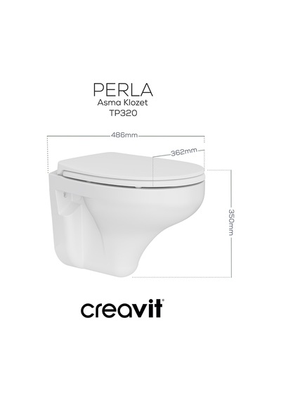 Creavit Perla Duroplast Yavaş Kapanan Klozet Kapaklı Beyaz Set
