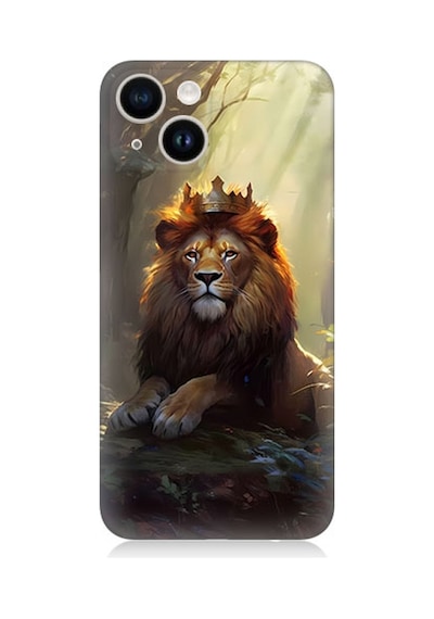 Apple Uyumlu iPhone 13 Silikon Kılıf Kral Aslan