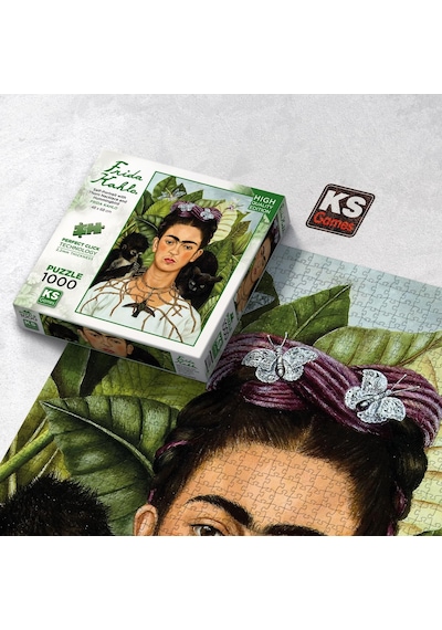 20665 Diken Kolye Ve Sinek Kuşlu Kendi Portresi Frida Kahlo 1000 Parça Puzzle Standart