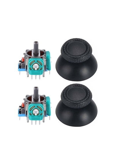 Ps5 Analog Motor Ve Topuz Seti 2+2 Playstation 5 Tamir Ps5 Motor Kol Tamir Seti Yedek Parça Siyah