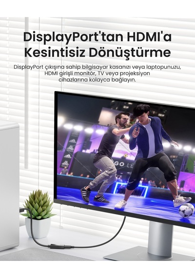 Ugreen Display Port To Hdmı 1080p Dönüştürücü Adaptör Siyah, 40362