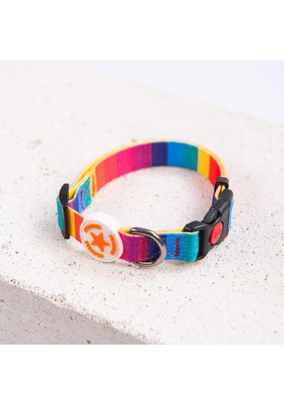 Rainbow Gökkuşağı Desenli Renkli Köpek Boyun Tasması Ayarlanabilir Köpek Tasması S Çok Renkli