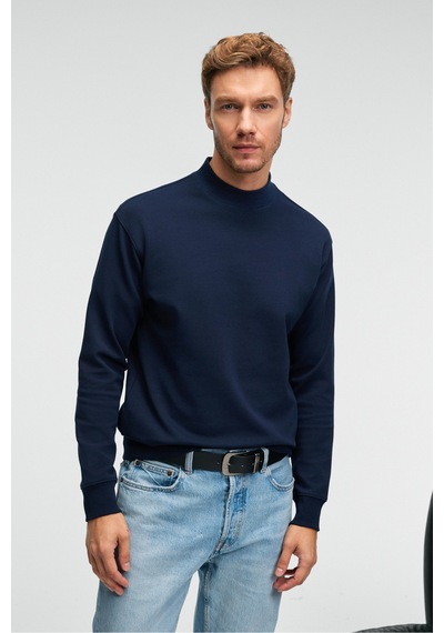 Grımelange QUILLA Erkek Yarım Balıkçı Basic Lacivert Sweatshirt