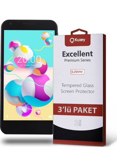 Vestel Venüs 5000 ile Uyumlu Kırılmaz Temperli Ekran Koruyucu Cam Ekonomik 3'lü Paket