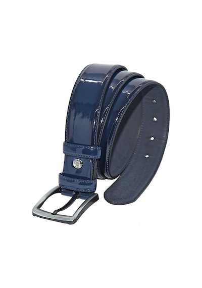 Süzer Deri Lacivert Rugan Suni Deri Dikişli 4 Cm.lik Klasik Kemer - 7400-95 Lacivert