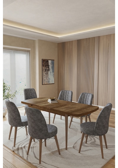 Toce Home Kent Serisi 80x130 Açılabilir Masa Yemek Odası Takımı Mutfak Takımı 6 Adet Sandalye Gri Toce Home Kent Serisi 80x130 Açılabilir Masa Yemek Odası Takımı Mutfak Takımı 6 Adet Sandalye Gri