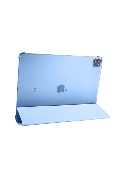 Lexroo İpad Pro 12.9 2022 M2 Smart Cover Standlı 1-1 Kılıf - Mavi Kapaklı Kılıf