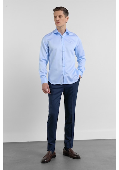 İmza Mavi Saten İtalyan Yaka Uzun Kol Cepsiz Slim Fit Pamuk Gömlek 1004255231 L İmza Mavi Saten İtalyan Yaka Uzun Kol Cepsiz Slim Fit Pamuk Gömlek 1004255231 L