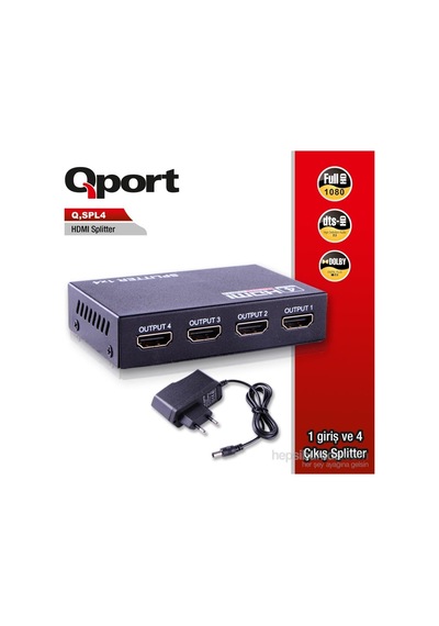 Qport Q-Spl4 4'Lü Hdmı Çoklayıcı. Full Hd
