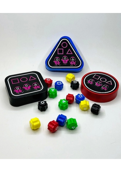 Özel Kutuda Squid Game 5 Taş Oyun Seti 3 Kutulu Özel Set