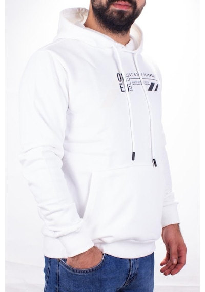 Twister Jeans Twister 1910 Ekru  Kapüşonlu Erkek Sweatshirt Ekru