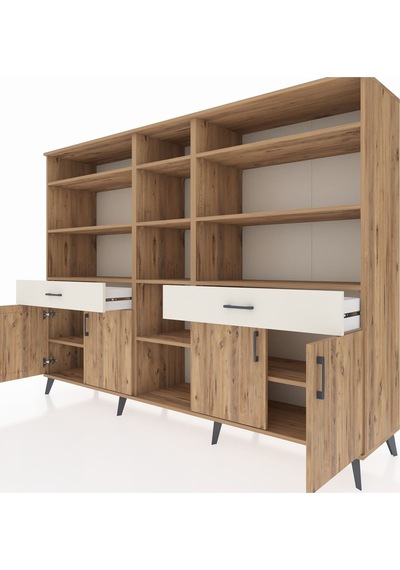 Hyperion Dolap 12 Raflı 2 Çekmeceli 4 Kapaklı 220x44x163 Çam-çam/ Çam-çam/aytaşı Hyperion Dolap 12 Raflı 2 Çekmeceli 4 Kapaklı 220x44x163 Çam-çam/ Çam-çam/aytaşı