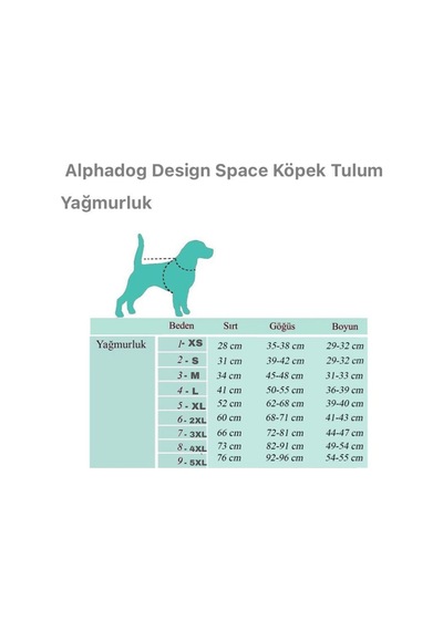 Alphadog Wild Polarlı Orta-büyük Irk Köpek Yağmurluk Tulumu