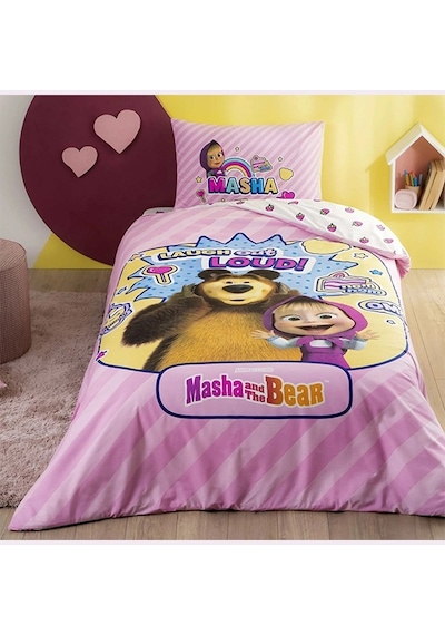 Taç Lisanslı Nevresim Takımı Masha The Bear Super Cute Tek Kişilik