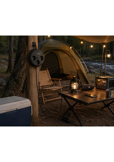 Coverzone Askılı Model Akım Korumalı Makaralı Priz, 190cm Kablo, 3 Prizli 3 Usb 1 Type-c 16a 4000w Termal Ve Kısa Devre Korumalı 100-250v Çoklu Priz Kablo Sarıcılı Priz Model 3395 Siyah