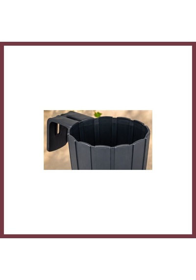 Storeşahin 3d Baskı Askılı Balkon Saksısı Dikey Çizgili Dekoratif Çiçek Ve Aromatik Bitki Saksısı - Antrasit Shn0720