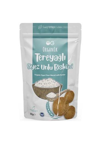 OG natural Organik Tereyağlı Siyez Unlu Bisküvi 100 G
