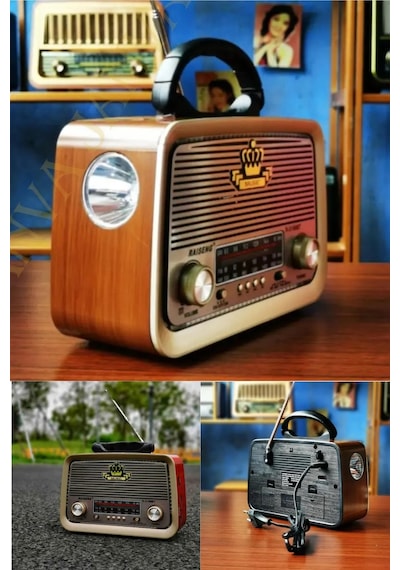 Retro Rt-301 B Nostaljik Görünümlü Bluetoothlu Ve Fenerli Mp3 Çalar Radyo Müzik Kutusu
