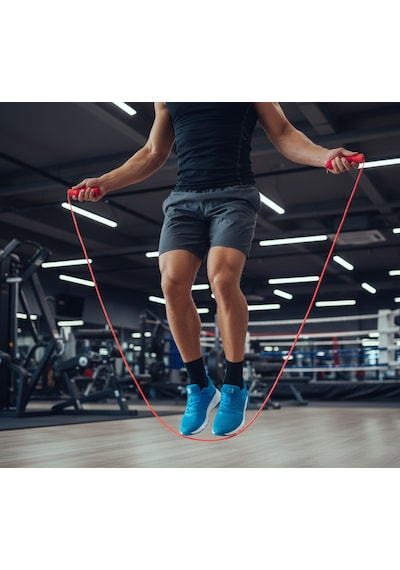 Kırmızı Sünger Saplı Atlama İpi - Fitness - Crossfit- Rope - Jump - Body - Sağlık - Egzersiz - Spor