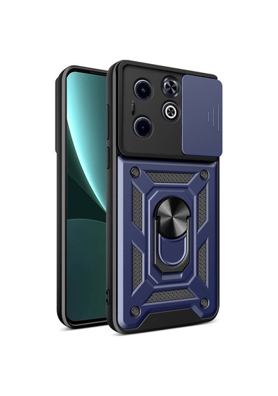 Teleplus İnfinix Smart 8 Kılıf Magnetik Standlı Kamera Korumalı Slide Sürgülü Cover Kapak