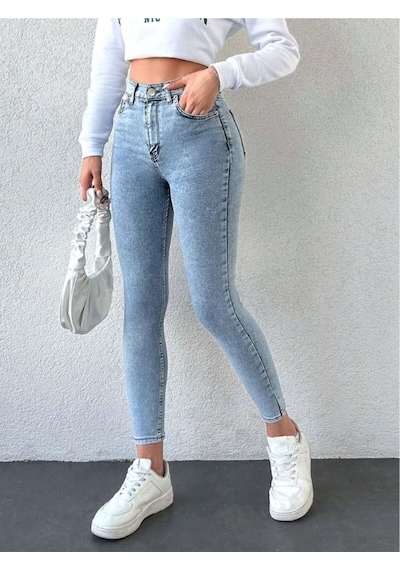 Mavi Kar Yıkama Skinny Jean Kadın Power Likralı Pantolon Mavi