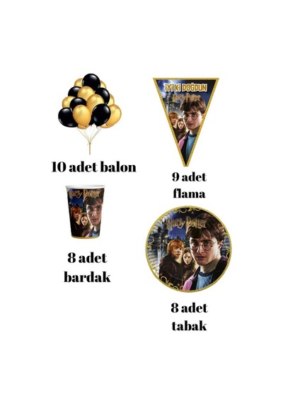 Harry Potter Tema 8 Kişilik Mini Paket