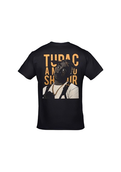 Kalic Studio 2pac Tupac Shakur Ön Arka Baskılı Unisex Siyah Siyahorj357