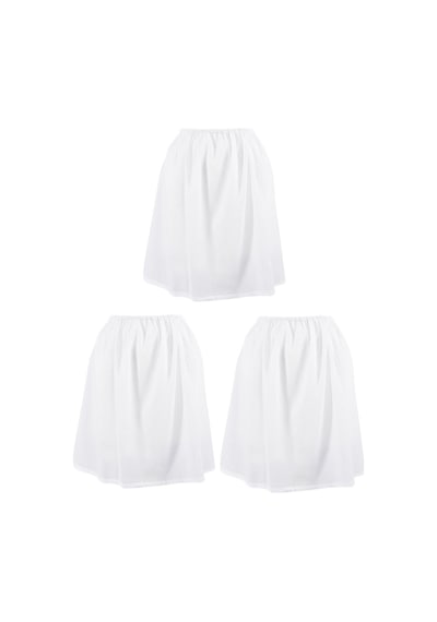 Eliş Şile Bezi Şile Bezi Mini ve Dizüstü Kadın Jüpon Kısa Etek Astarı 3'lü Set Beyaz-beyaz-beyaz Byz/by/byz-beyaz-beyaz-beyaz Beyaz