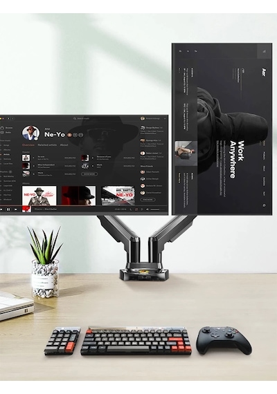 Ergoflex Nb North Bayou F160 17"-27" Çift Kol Amortisörlü USB Kablolu Monitör Standı