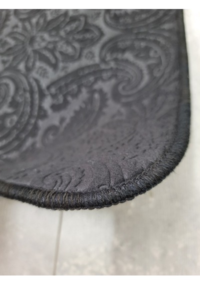 Bonny Home 3 Lü Siyah Ultrasoft Desenli Klozet Takımı Banyo Halısı Siyah