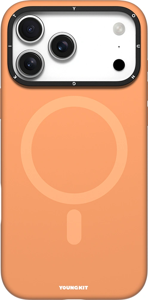 Apple Uyumlu iPhone 17 Pro Kılıf M-safe Özellikli Kamera Standlı Youngkit Gel Cream Serisi Kapak Turuncu Turuncu