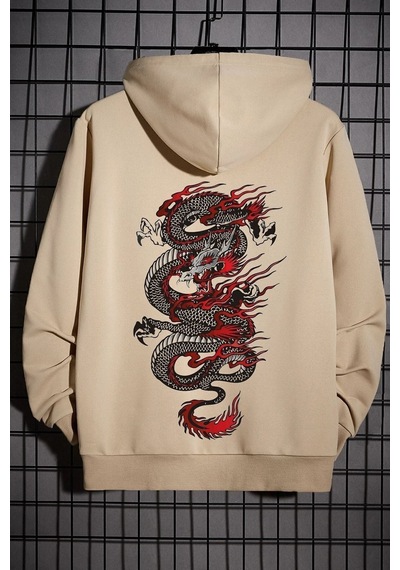 Uyguntarz Unisex Kapşonlu Hoodie Bej