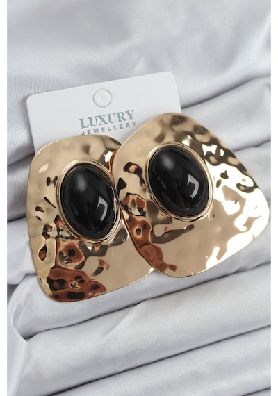 Pirinç Gold Renk Vintage Kadın Küpe Çok renkli