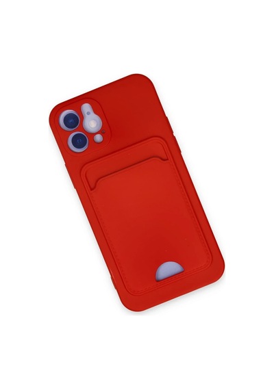Apple Apple Uyumlu iPhone 12 Kılıf Kelvin Kartvizitli Silikon - Kırmızı 0.2M-Çok Renkli