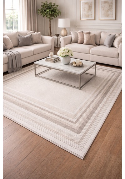 By Özer Halı Krem Renk Bej Bordürlü Modern Stil Artemis Halı Romantik 02432a Salon Halısı Çok Renkli By Özer Halı Krem Renk Bej Bordürlü Modern Stil Artemis Halı Romantik 02432a Salon Halısı Çok Renkli
