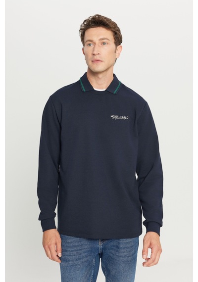 AC&Co / Altınyıldız Classics Erkek Lacı 2 İplik Pamuklu Standart Fit Normal Kesim Polo Yaka Sweatshirt Lacı