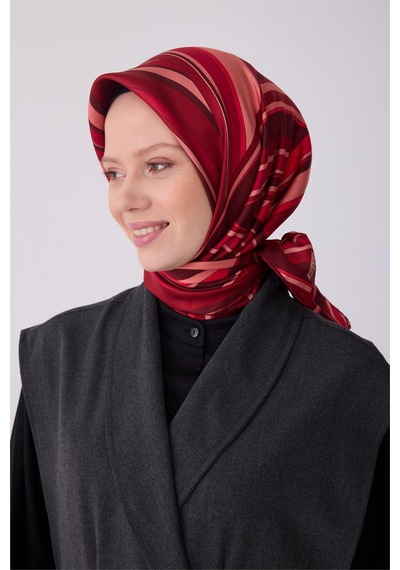 Belli İpek Eşarp - 4311-06 Kırmızı Twill