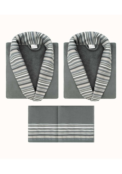 Limira 4'lü Set Yeşil Pamuk 2 Bornoz 1 S-m - 1 L-xl 2 Çeyiz Havlu 50x90 2240 Yeşil