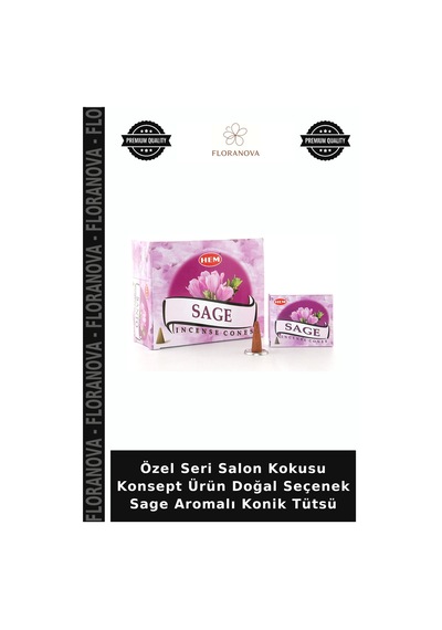 Özel Seri Salon Kokusu Konsept Ürün Doğal Seçenek Sage Aromalı Konik Tütsü