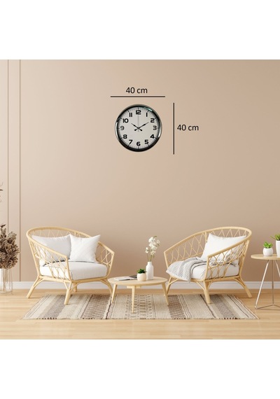 River World Duvar Saati Metal 40 Cm'lik Prime Krom Çok Renkli