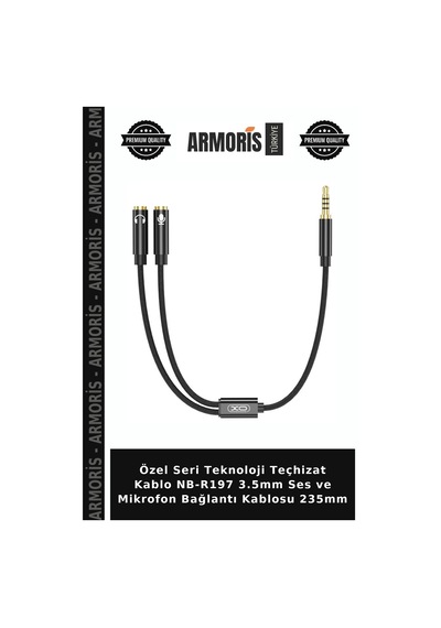 Özel Seri Teknoloji Teçhizat Kablo Nb-r197 3.5mm Ses Ve Mikrofon Bağlantı Kablosu 235mm