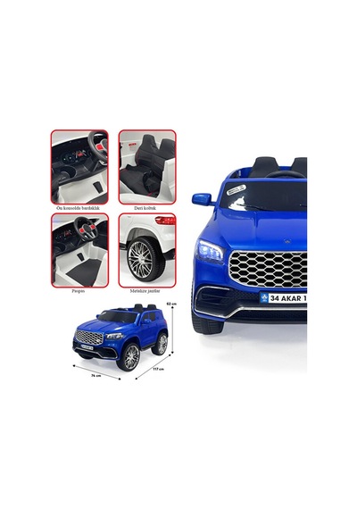 Akar Oyuncak Rider 12 Volt Uzaktan Kumandalı Akülü Çocuk Arabası Mavi