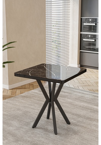 Mutfak Masası Takımı 4 Kişilik Masa Sandalye Takımı Balkon Masası Cafe Masa Takımı-70x70 Siyah Mermer - Krem Mutfak Masası Takımı 4 Kişilik Masa Sandalye Takımı Balkon Masası Cafe Masa Takımı-70x70 Siyah Mermer - Krem