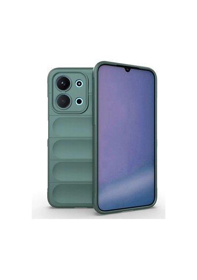 Xiaomi Redmi 15c 4g Kılıf Esnek Tpu Oyuklu Arka Yüzey Tasarımlı Zore Etnik Silikon Kapak Koyu Yeşil