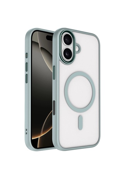Apple iPhone Uyumlu 17 Kılıf Wireless Şarj Özellikli Zore Krom M-safe Silikon Kapak