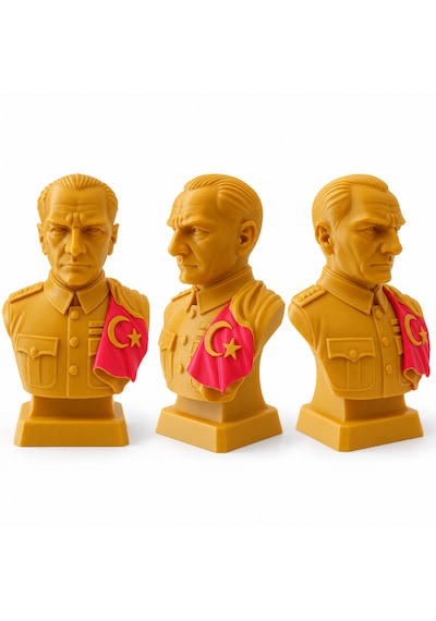 Altın Renk Atatürk Büstü Dekoratif Masa Süsü 15 X 9 X 6,5 Cm 3d Baskı