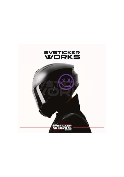 Smile Yazılı Kask Sticker Tüm Kasklar Uyumlu Tek Yön 1 Adet Mor