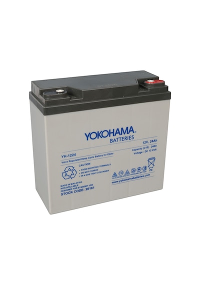 Yokohama 12 Volt - 24 Amper Elektrikli Bisiklet Aküsü Yh-1224 180x76x167 Mm